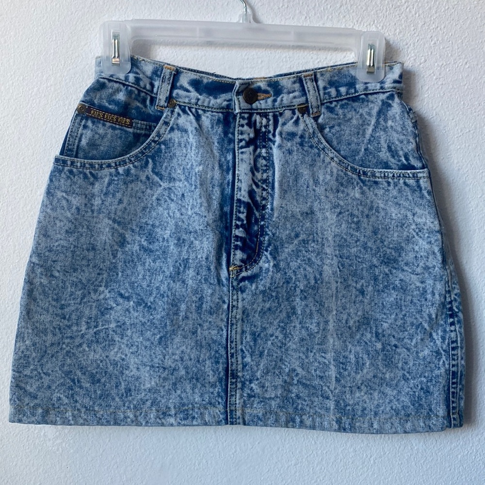 Vintage F.U.’S Acid Wash Denim Mini Skirt Size 30
